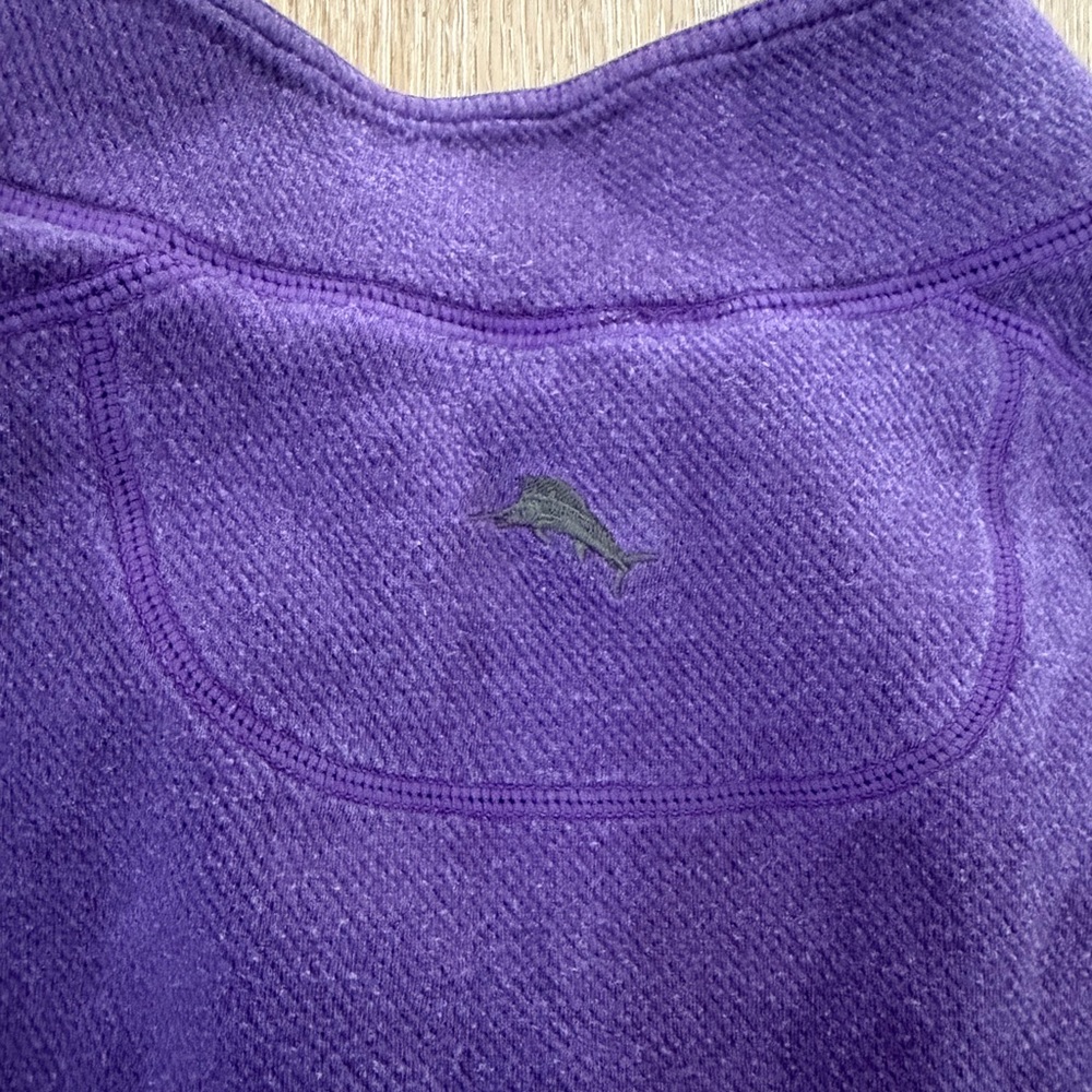 Tommy Bahama Reversible Purple and Gray 1/4 Zip Pullover - Picture 7 of 9